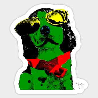 POP ART COOL STAR DOG Sticker